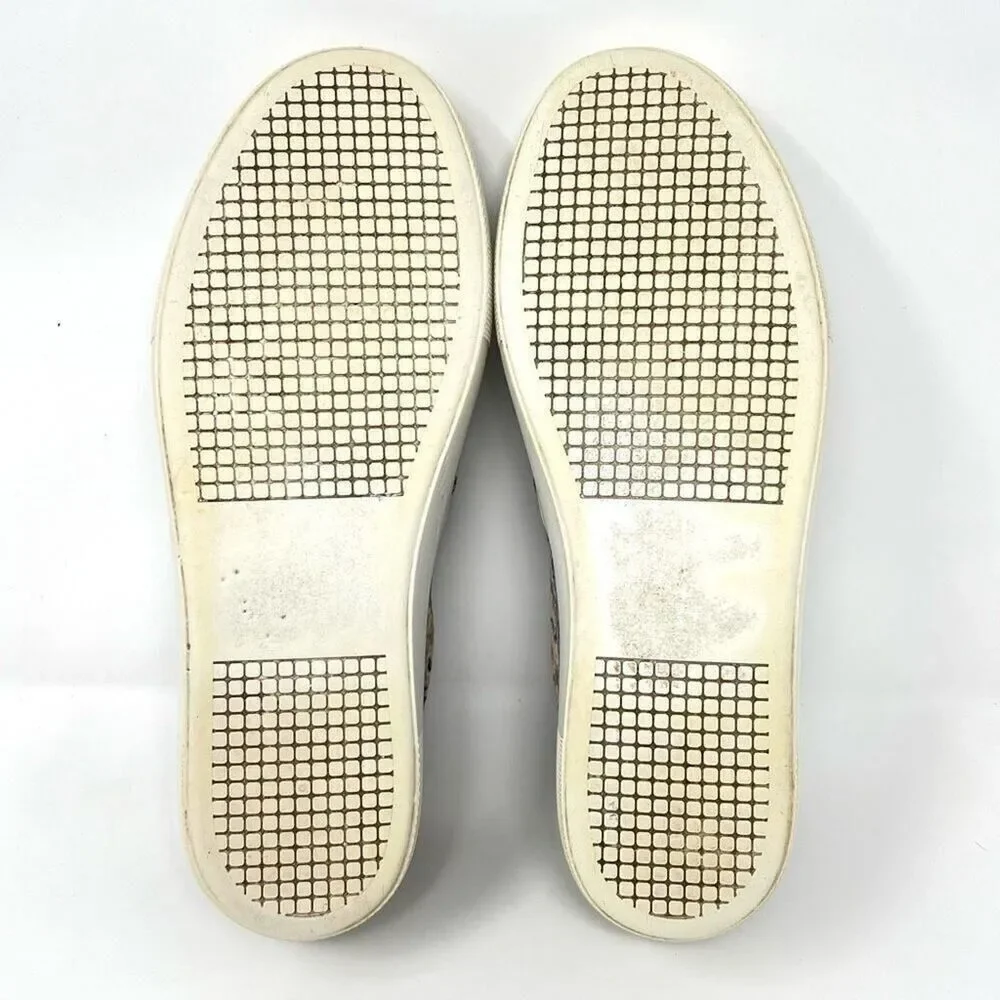 Steve Madden Gills Natural Snake Embossed Vegan Leather Slip-On Sneakers Size 7